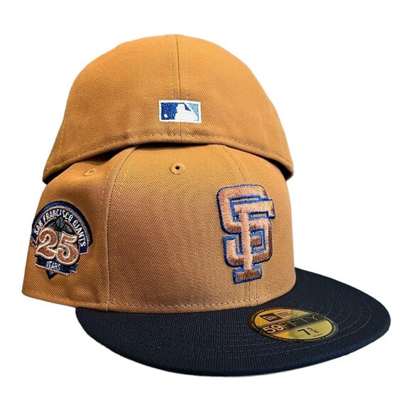 New Era San Francisco Giants 59FIFTY Fitted Hat Cap 25th Anniversary Patch - Picture 2 of 7
